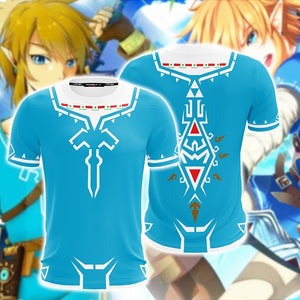 The Legend of Zelda: Breath of the Wild Link Cosplay New Look Zip Up Hoodie T-shirt S 