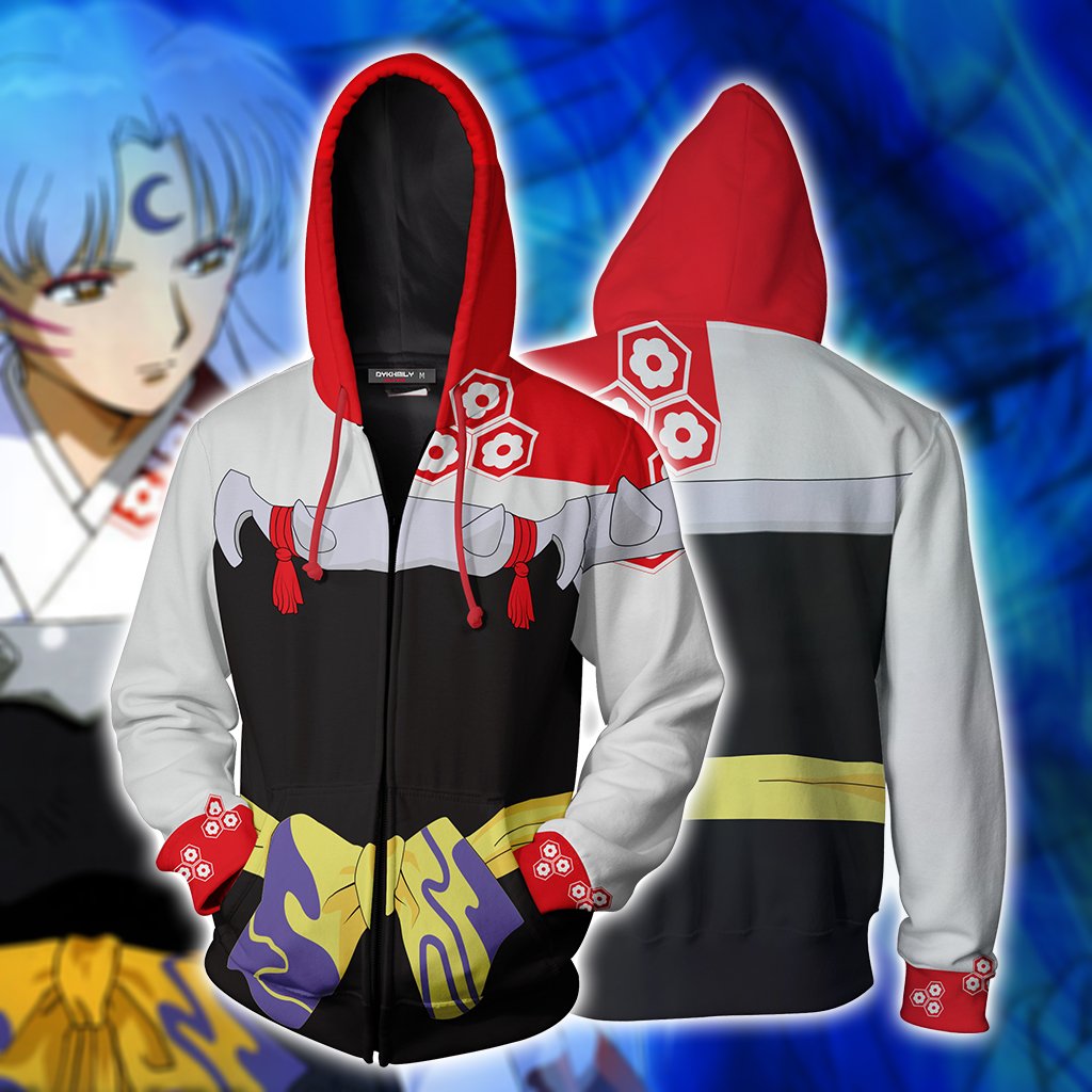 Inuyasha Sesshomaru Cosplay Zip Up Hoodie Jacket XS  