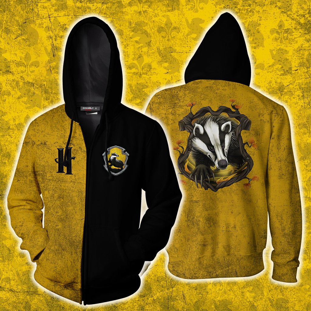 A Hufflepuff Would Die With You Harry Potter Zip Up Hoodie S  