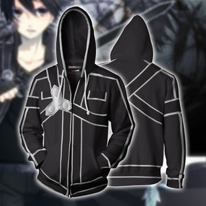 Sword Art Online Kirito Cosplay Zip Up Hoodie Jacket US/EU XXS (ASIAN S)  