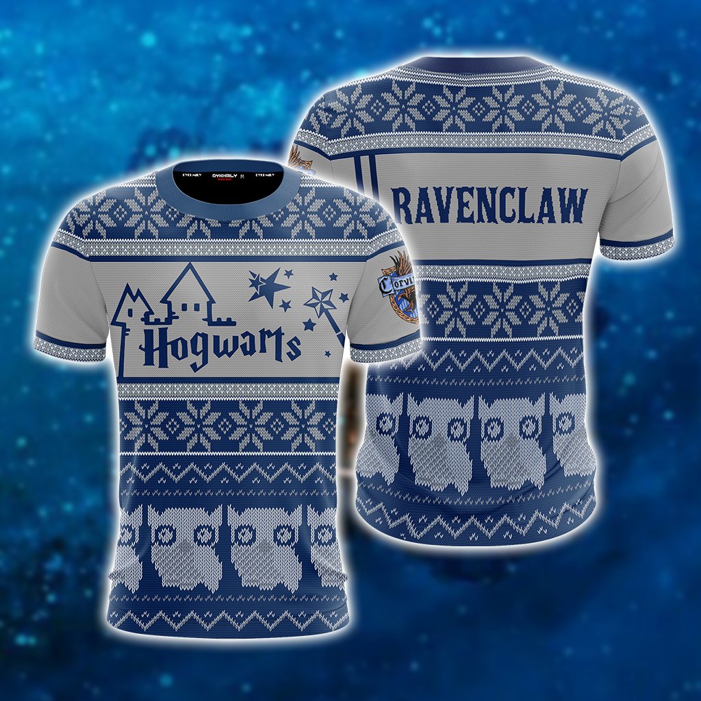 Ravenclaw Harry Potter Ugly Christmas Unisex 3D T-shirt S  