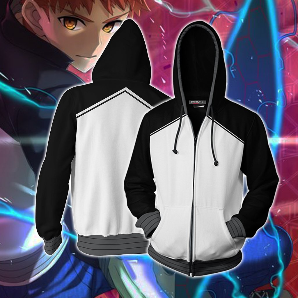Fate/Stay Night Shirou Emiya Cosplay Zip Up Hoodie Jacket XS  