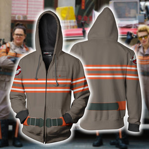 Ghostbusters Uniform Cosplay Zip Up Hoodie Jacket XS  