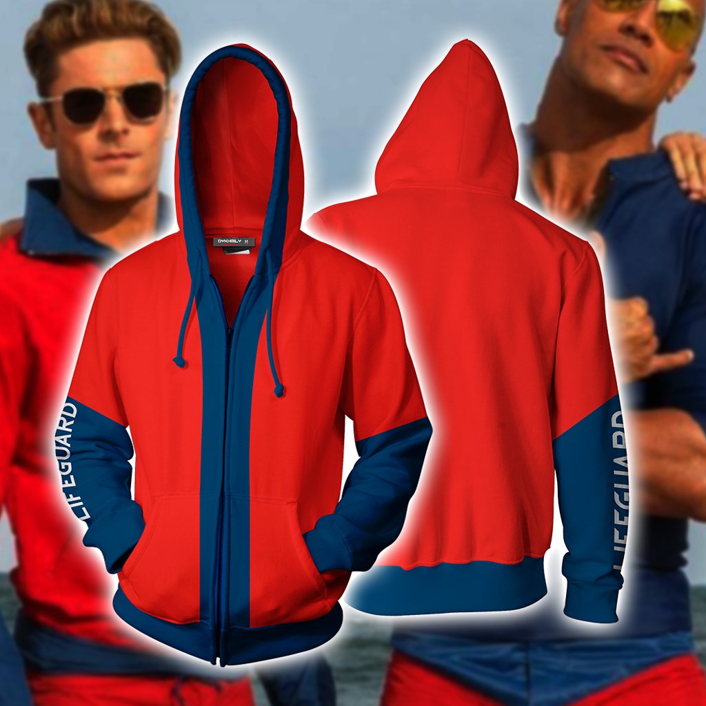 Baywatch Cosplay Zip Up Hoodie Jacket XS Version 1 