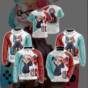 Anime girl x Nintendo console Unisex 3D T-shirt   