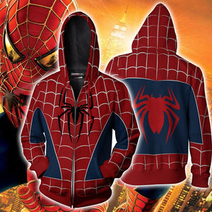 Spider-man PS4 (Tobey Maguire - Sam Raimi 2002 Movie) Cosplay Zip Up Hoodie Jacket US/EU S (ASIAN L)  