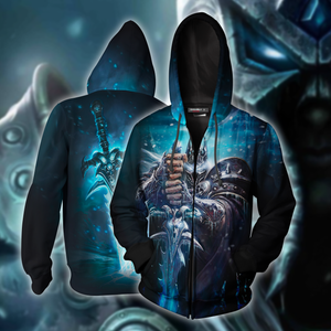 Lich King World Of Warcraft Zip Up Hoodie Jacket 5XL  