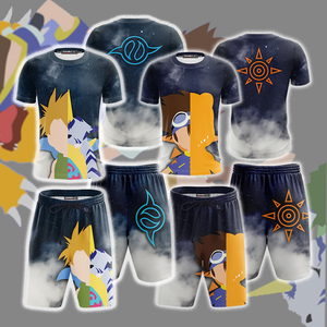 Digimon Yamato Ishida And Gabumon Minimalist Beach Shorts   