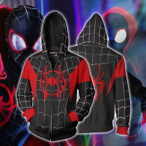 Spider-Man: Into the Spider-Verse Miles Morales Cosplay Zip Up Hoodie Jacket US/EU XXS (ASIAN S)  