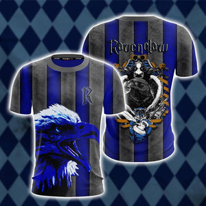 Striped Ravenclaw Harry Potter Unisex 3D T-shirt   