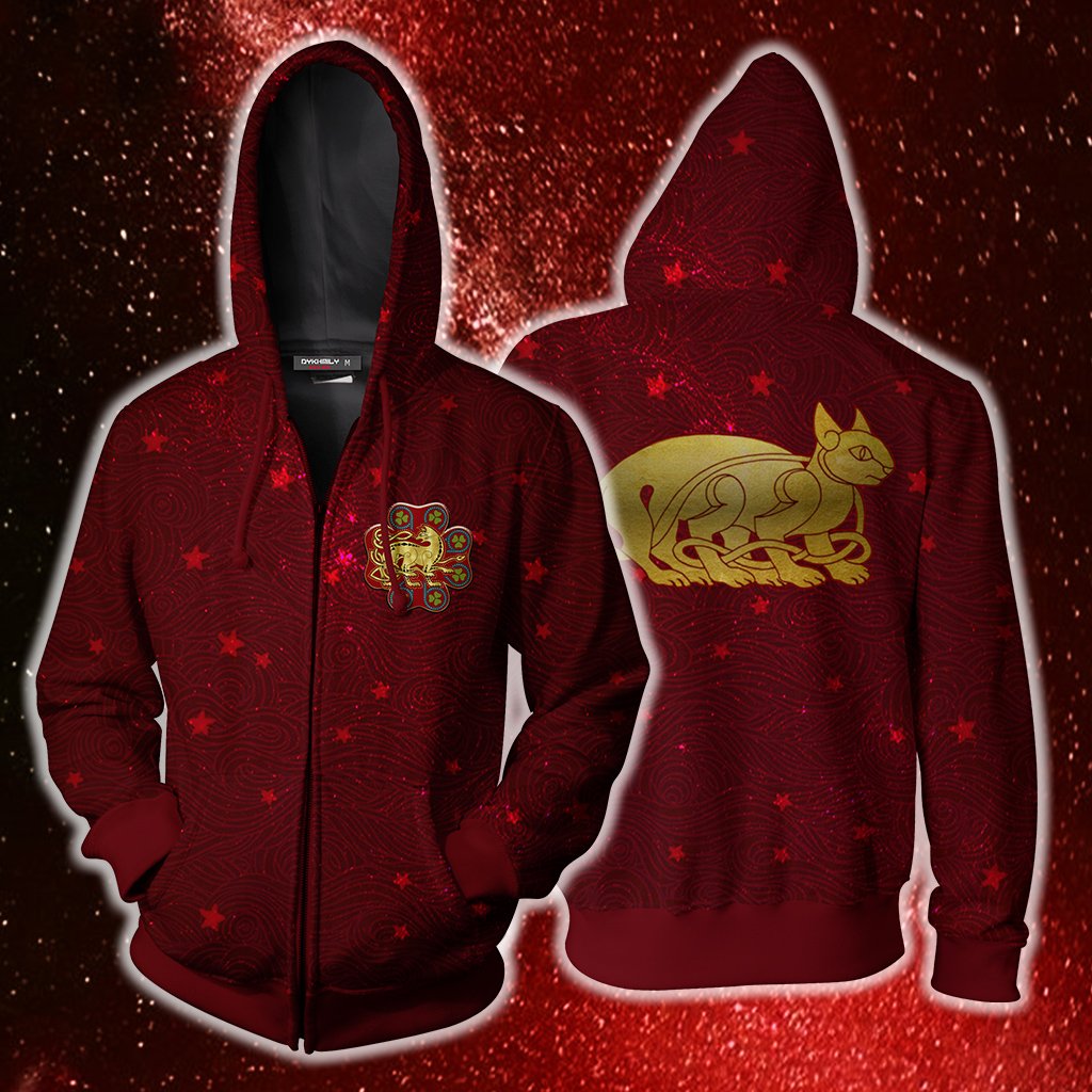 Ilvermorny Wampus House Harry Potter Zip Up Hoodie S  