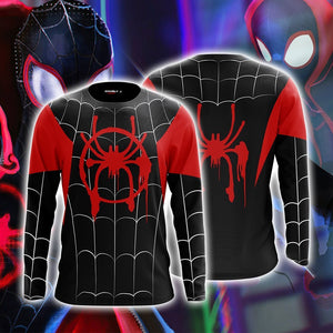Spider-Man: Into the Spider-Verse Miles Morales Cosplay 3D Long Sleeve Shirt US/EU S (ASIAN L)  