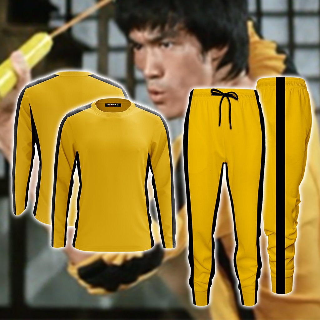 Game Of Death Bruce Lee Kung Fu Version Cosplay 3D Long Sleeve Shirt   