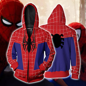 Spider-Man: Into the Spider-Verse Peter Parker Cosplay Zip Up Hoodie Jacket US/EU XXS (ASIAN S)  