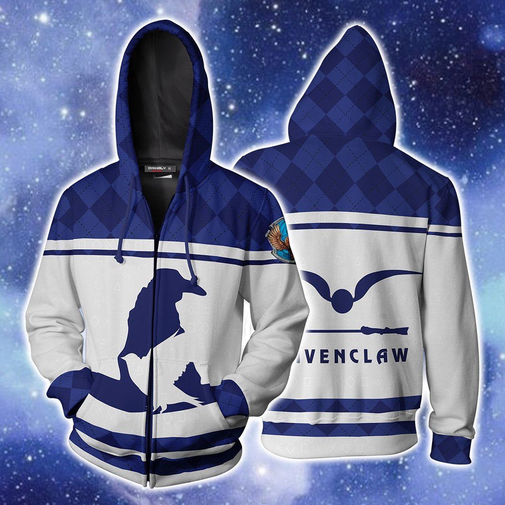 Ravenclaw Quidditch Team Harry Potter New Collection Unisex 3D T-shirt Zip Hoodie S 