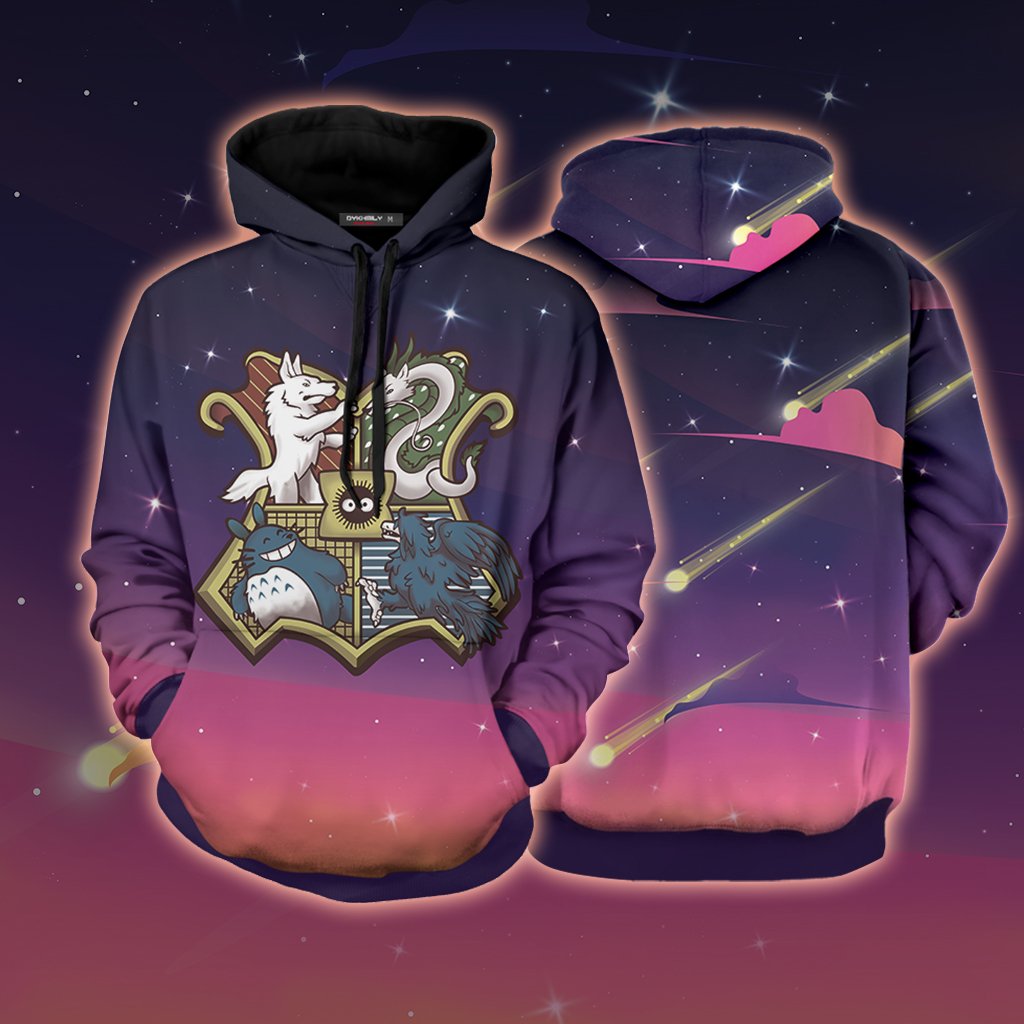 Ghibliwarts Ghibli Studio Mix Hogwarts Harry Potter Unisex 3D T-shirt Hoodie S 