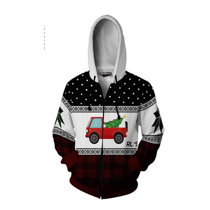 "The Fresh Prince of Bel-Air" Christmas Show Carlton Banks Cosplay Zip Up Hoodie Jacket   