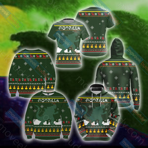 Godzilla King Of The Monsters Knitting Style Unisex 3D Sweater   