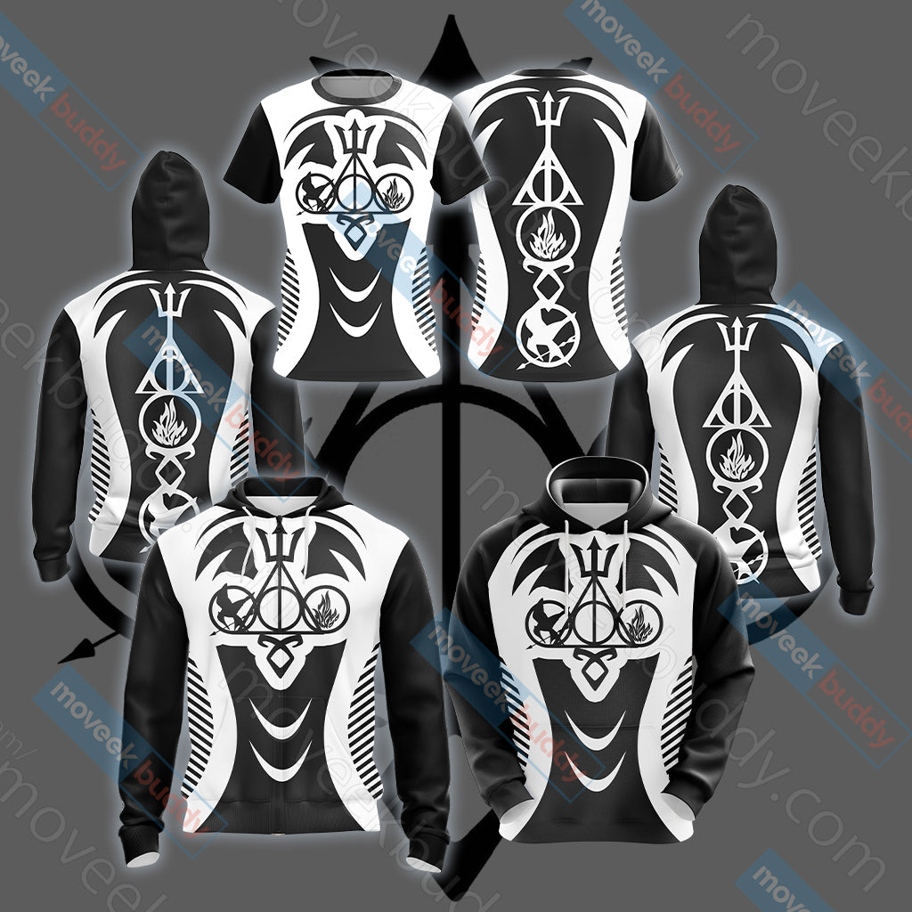 Harry Potter Divergent Percy Jackson The Hunger Games The Mortal Instruments Unisex 3D T-shirt   