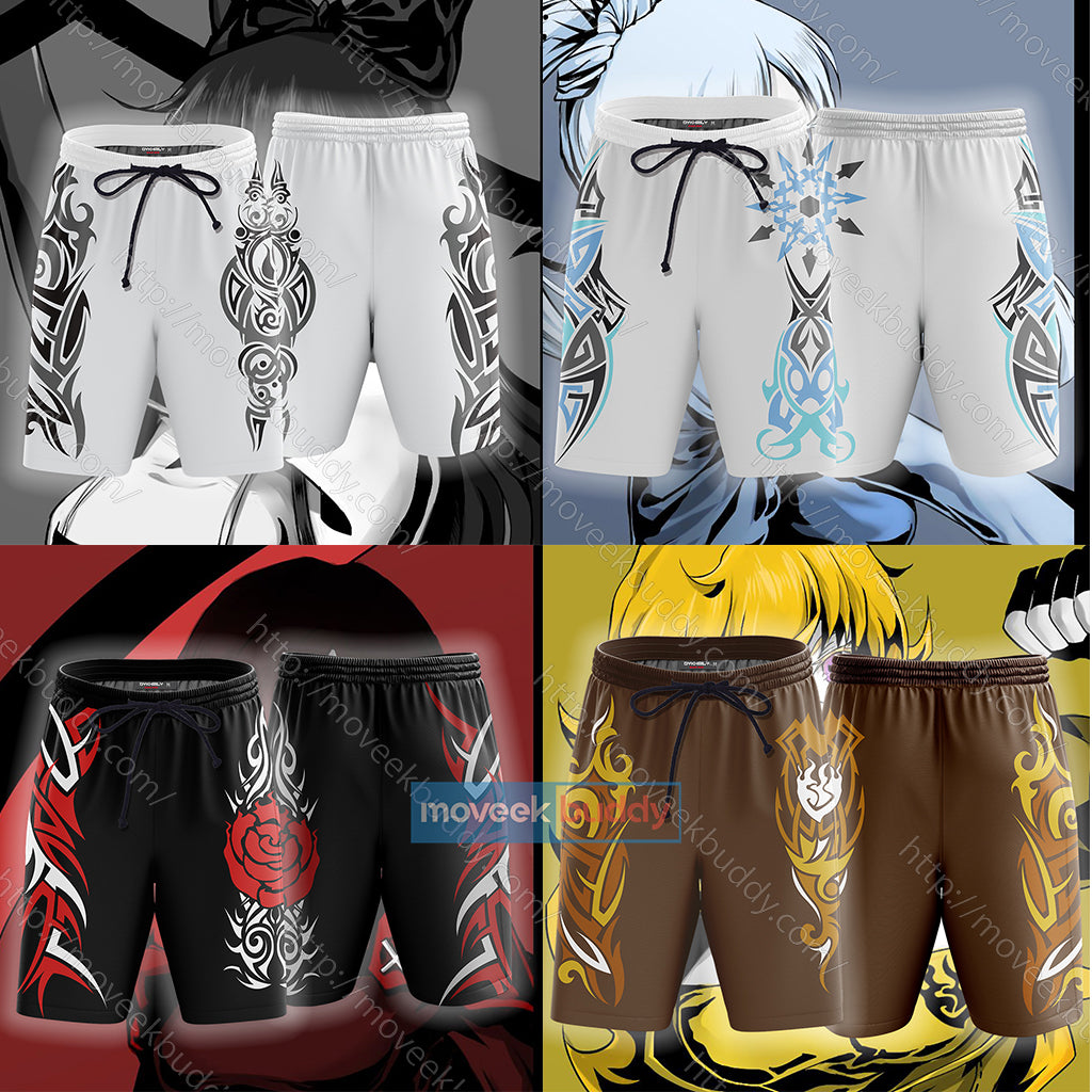 RWBY Ruby Rose Symbol Beach Shorts   