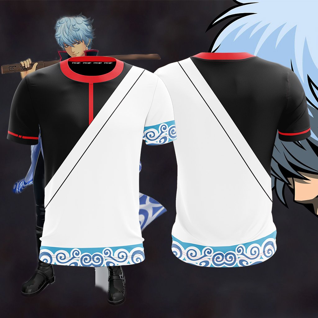 Gintama Sakata Gintoki Cosplay Unisex 3D T-shirt S  