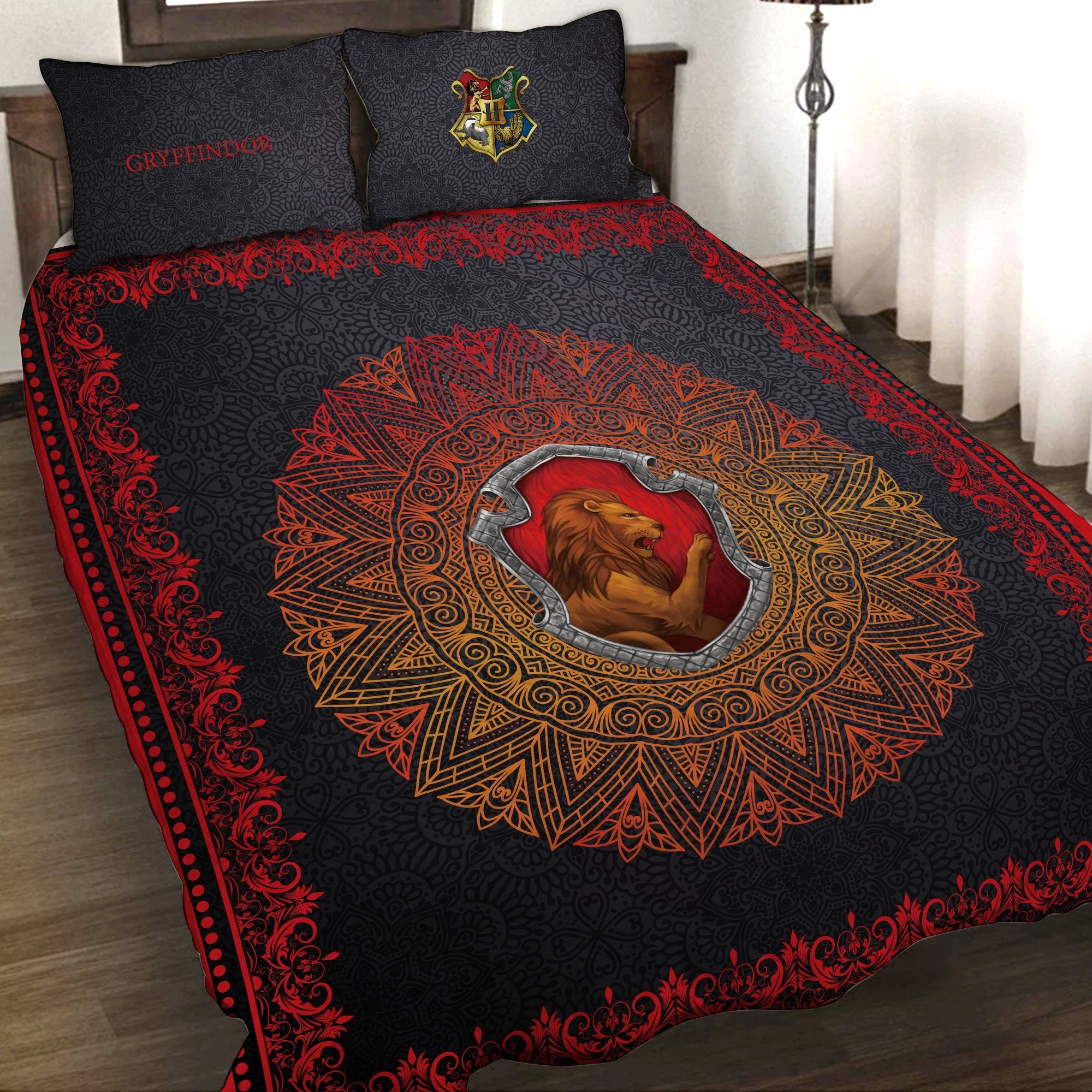 Hogwarts House Gryffindor Harry Potter 3D Quilt Set   