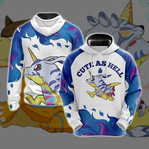 Digimon - Garurumon Cute As Hell Unisex 3D T-shirt Hoodie S 