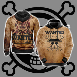 One Piece - Wanted Dead or Alive Unisex 3D T-shirt Hoodie S 