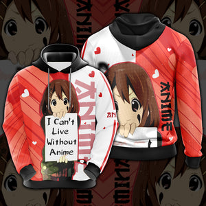 I Can't Live Without Anime Unisex 3D T-shirt Zip Hoodie Hoodie S 
