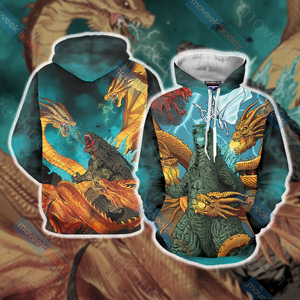 Godzilla King Of The Monsters New Look Unisex 3D T-shirt Hoodie S 