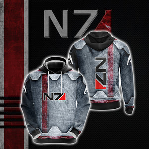 Mass Effect - N7 New Look Unisex 3D T-shirt Hoodie S 