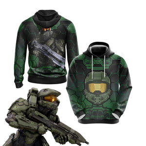 Halo 5 Master Chief HUD Helmet Unisex 3D T-shirt Hoodie S 