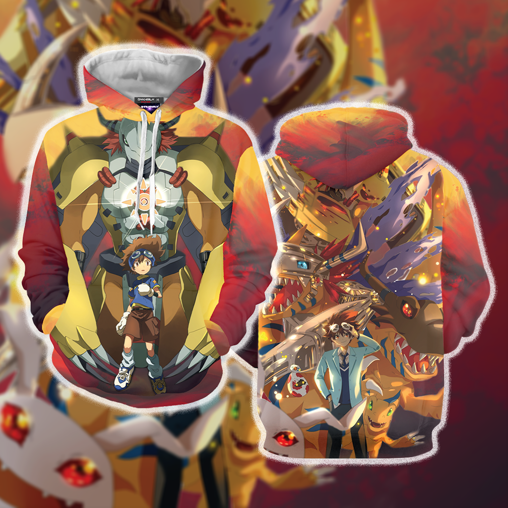 Digimon Greymon And Yagami Taichi New Unisex 3D T-shirt Hoodie S 