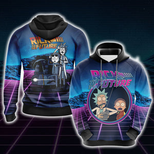 Back To The Future x Rick and Morty Unisex 3D T-shirt Hoodie S 
