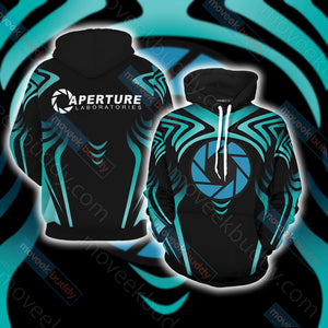 Portal 2 - Aperture Lab Logo Unisex 3D T-shirt Hoodie S 