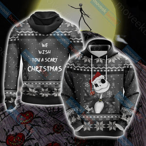 Nightmare Before Christmas - We wish you a scary christmas Unisex 3D T-shirt Hoodie S 