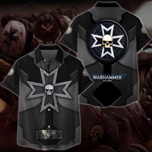 Warhammer 40K Black Templars Video Game All-Over T-shirt Hoodie Tank Top Hawaiian Shirt Beach Shorts Joggers Hawaiian Shirt S 
