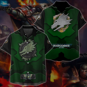 Warhammer 40K Salamanders Video Game All-Over T-shirt Hoodie Tank Top Hawaiian Shirt Beach Shorts Joggers Hawaiian Shirt S 