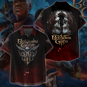 Baldur's Gate 3 Video Game All-Over T-shirt Hoodie Tank Top Hawaiian Shirt Beach Shorts Joggers Hawaiian Shirt S 
