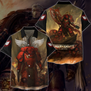Warhammer 40K Blood Angels Video Game All-Over T-shirt Hoodie Tank Top Hawaiian Shirt Beach Shorts Joggers Hawaiian Shirt S 
