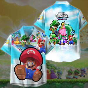 Super Mario Bros. Wonder Video Game All Over Printed T-shirt Tank Top Zip Hoodie Pullover Hoodie Hawaiian Shirt Beach Shorts Joggers Hawaiian Shirt S 