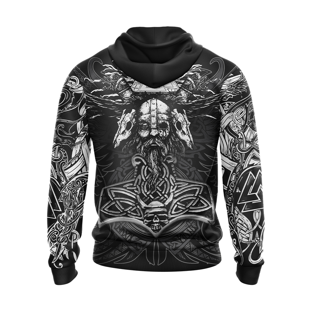 Viking Pattern Unisex 3D T-shirt Zip Hoodie Pullover Hoodie   