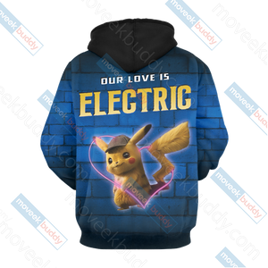 Our Love Is Electric Detective Pikachu New Unisex 3D T-shirt   