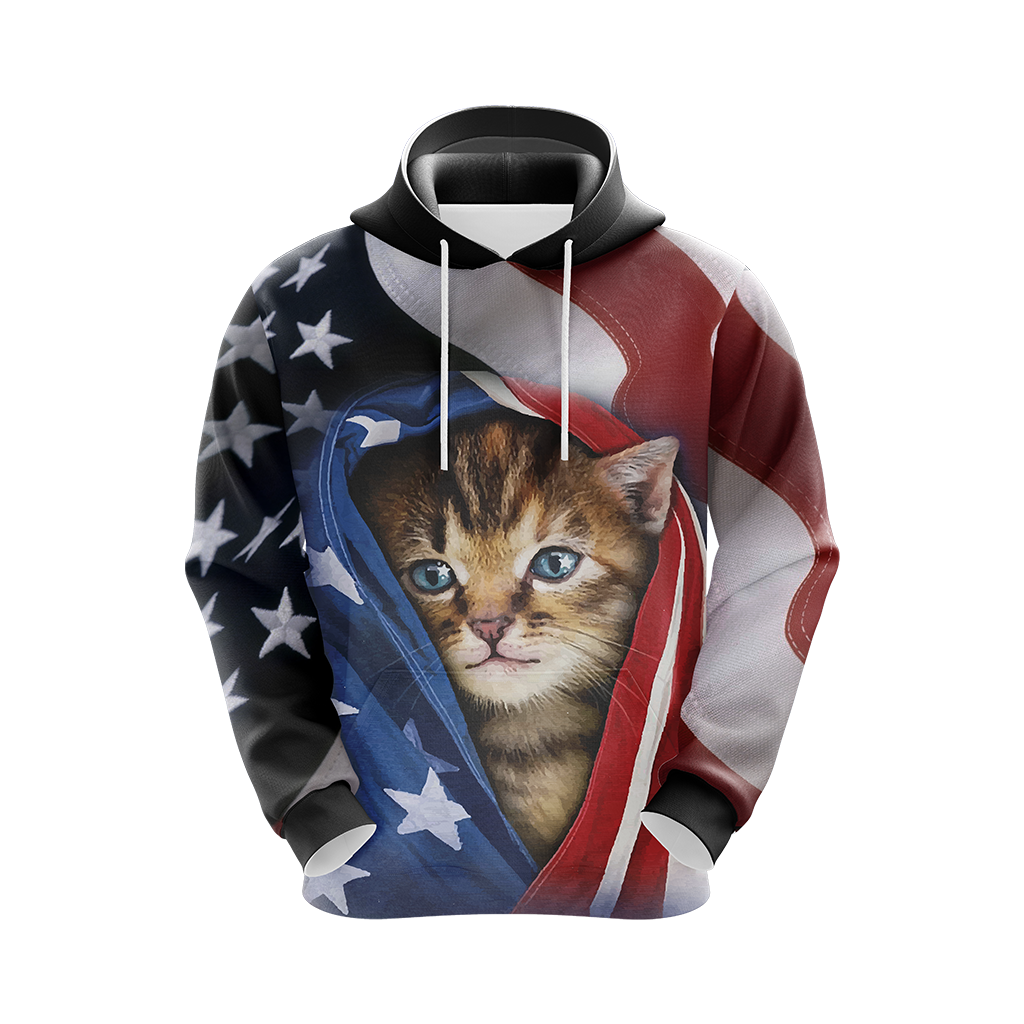 Patriotic Kitten Unisex 3D T-shirt   