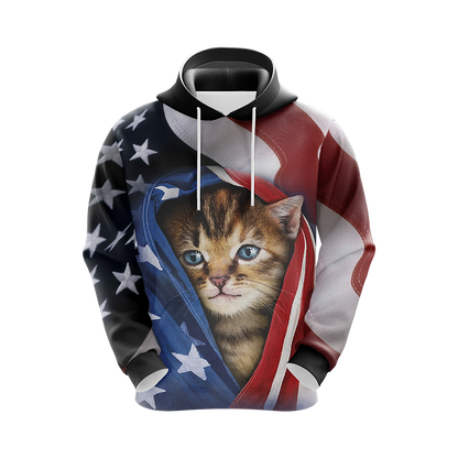 Patriotic Kitten Unisex 3D T-shirt   