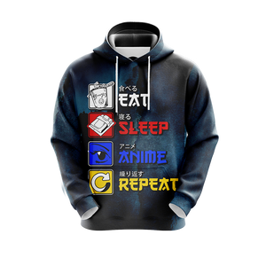 Eat Sleep Anime Repeat Unisex 3D T-shirt   