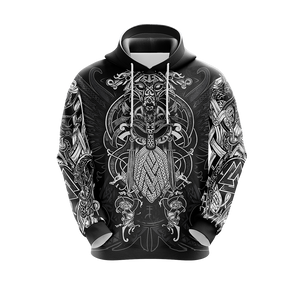 Viking Pattern Unisex 3D T-shirt Zip Hoodie Pullover Hoodie   