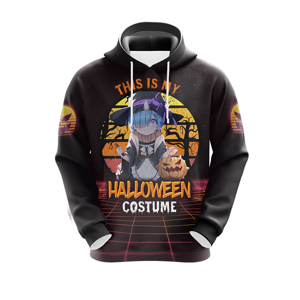 This is my Halloween Costume Rem Re:Zero All Over Print T-shirt Zip Hoodie Pullover Hoodie   