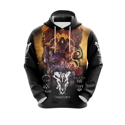 Darksiders 4 Horsemen Unisex 3D T-shirt Zip Hoodie   