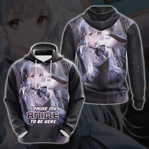 I Pause My Anime To Be Here Anime Girl All Over Print T-shirt Tank Top Zip Hoodie Pullover Hoodie Hoodie S 